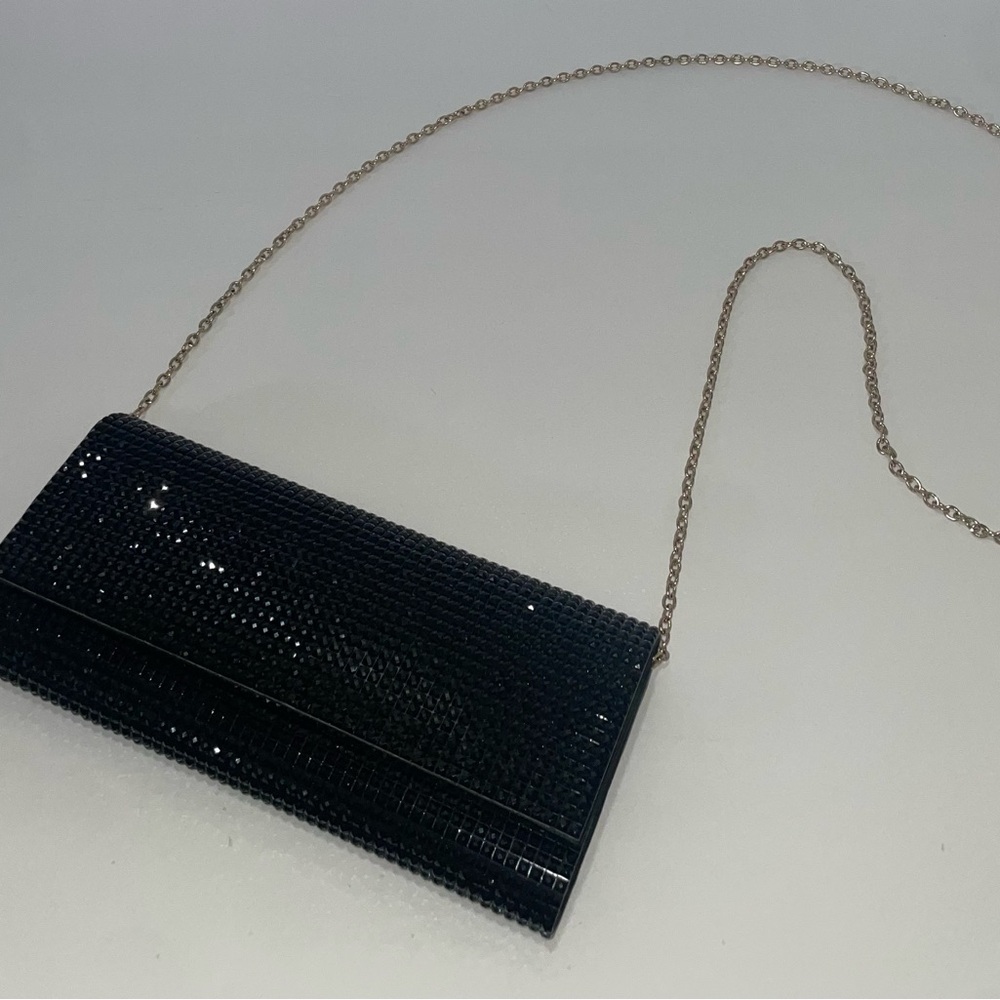 2 in 1: ALDO Black Sequined Envelope Chain Clutch